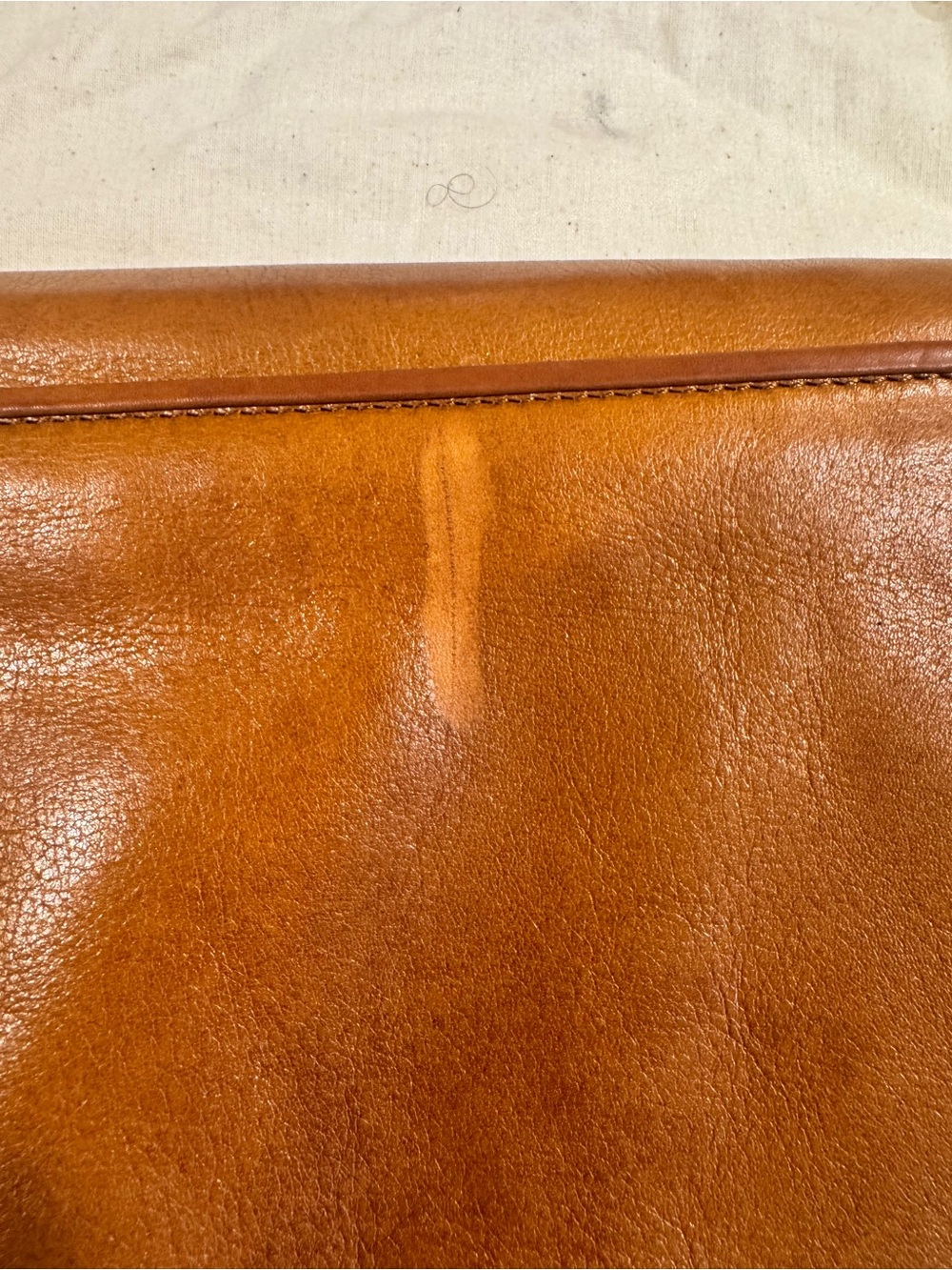 Tory Burch Cognac Leather Fold over Clutch Chain Bag - Picture 5 of 5